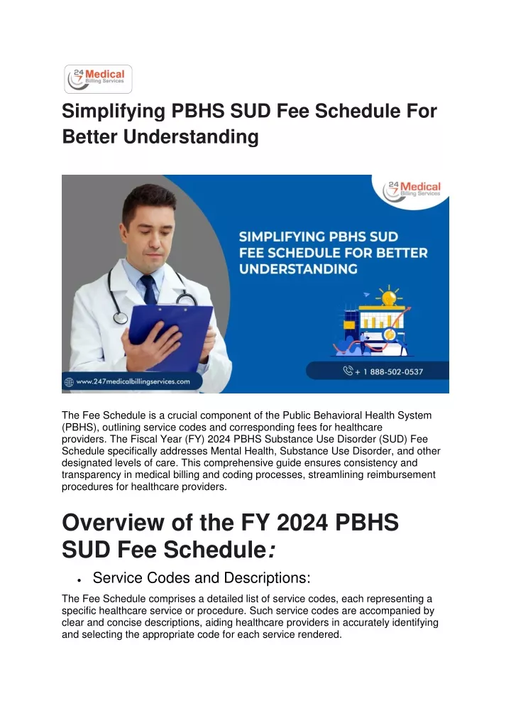 PPT Simplifying PBHS SUD Fee Schedule For Better Understanding