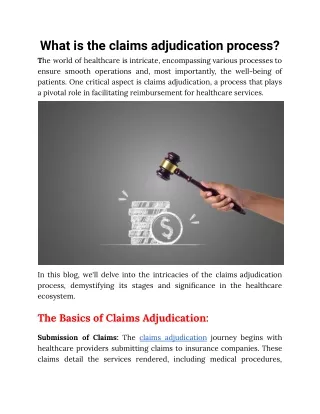 what is the claims adjudication process