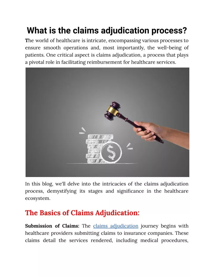 Ppt What Is The Claims Adjudication Process Powerpoint Presentation Free Download Id12679679 