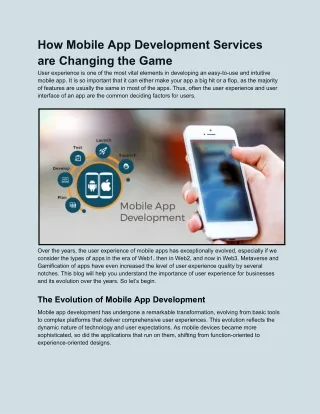 User Experience Redefined_ How Mobile App Development Services are Changing the Game