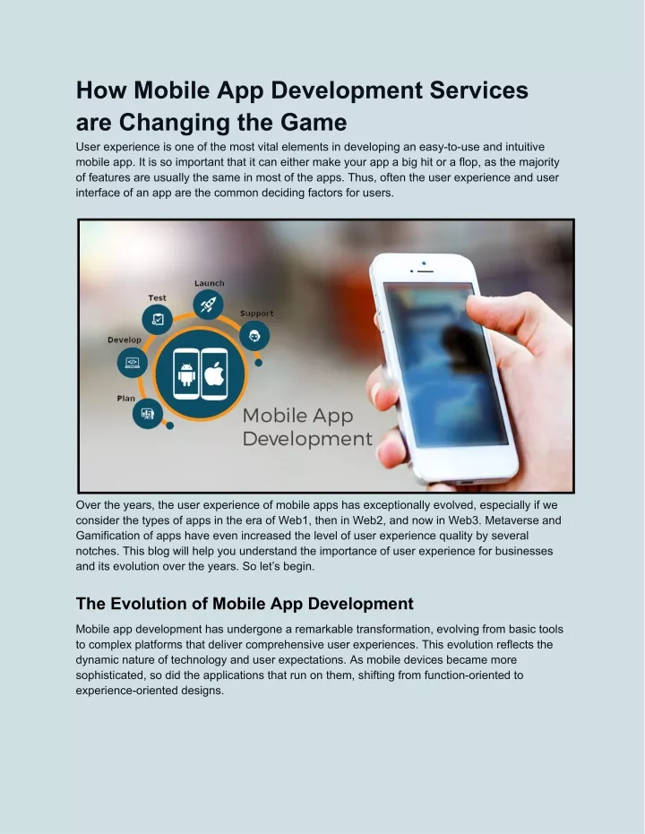how mobile app development services are changing
