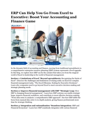 erp can help you go from excel to executive boost