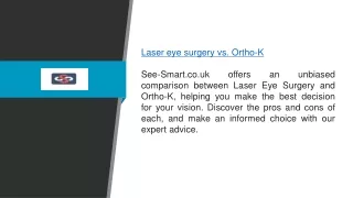 Laser Eye Surgery Vs. Ortho-k  See-smart.co.uk