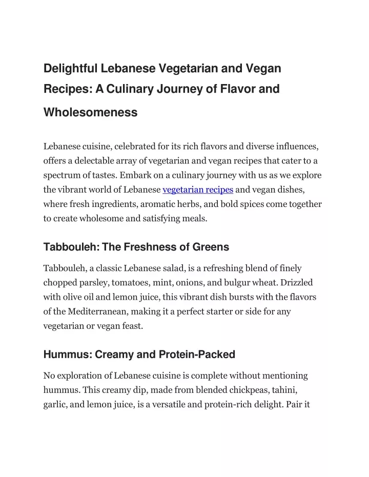delightful lebanese vegetarian and vegan recipes