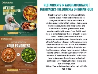 Restaurants in Vaughan Ontario | Delhicacies -The Journey of Indian Food