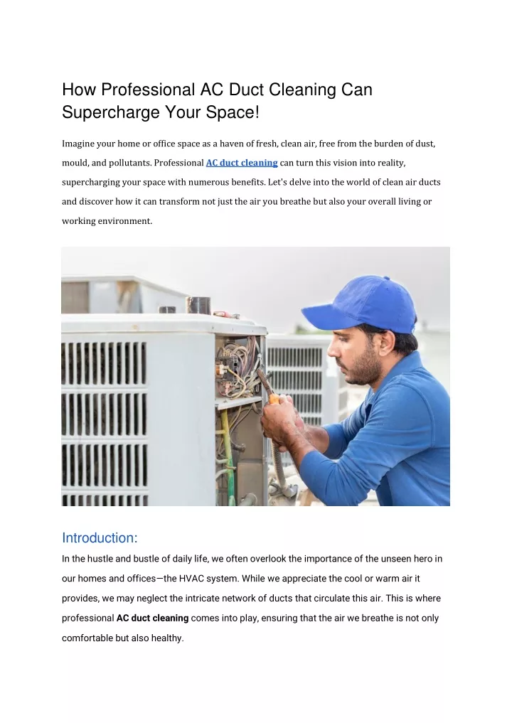 how professional ac duct cleaning can supercharge