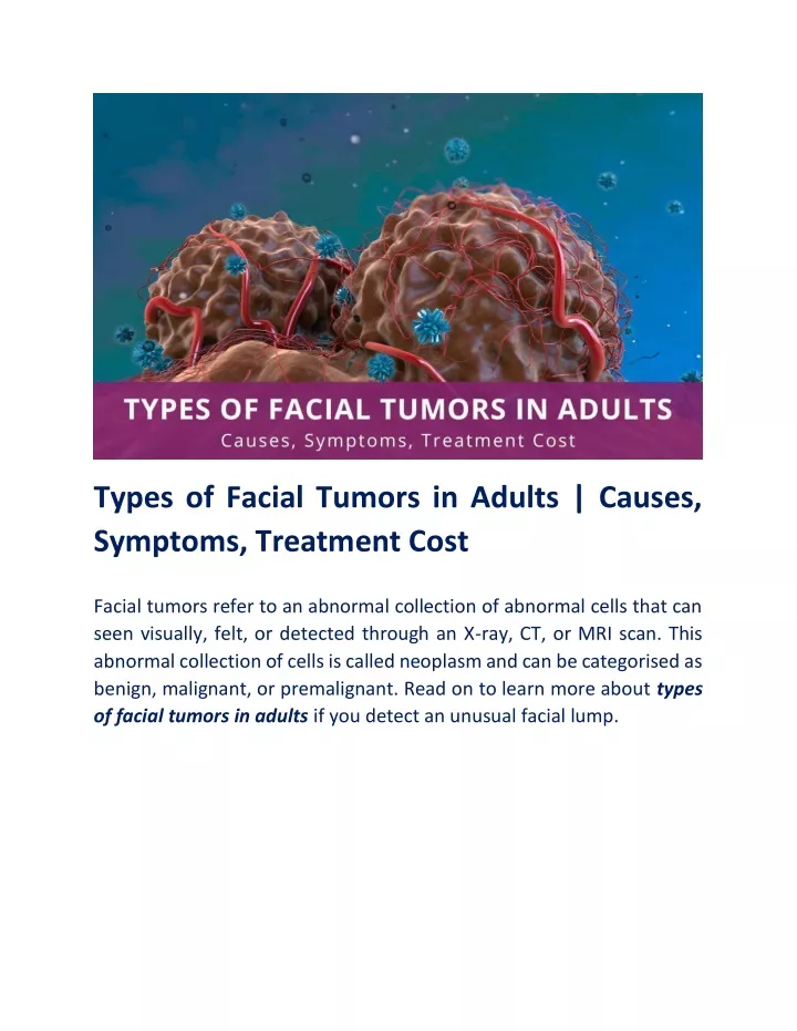 types of facial tumors in adults causes symptoms