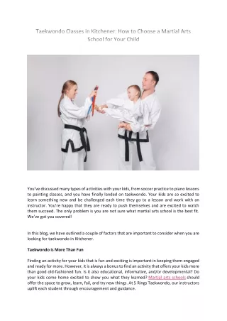 How to Choose a Martial Arts School for Your Child