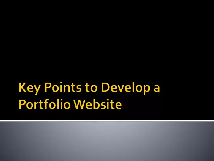 key points to develop a portfolio website