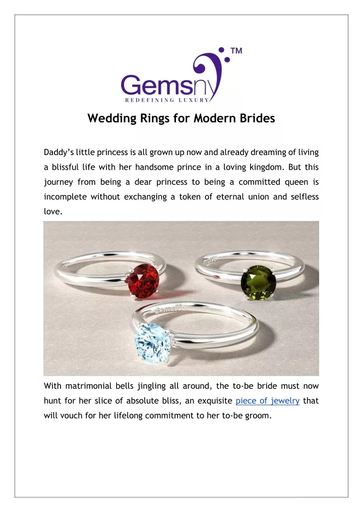 wedding rings for modern brides