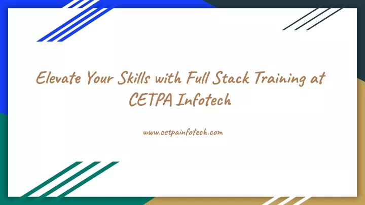 elevate your skills with full stack training