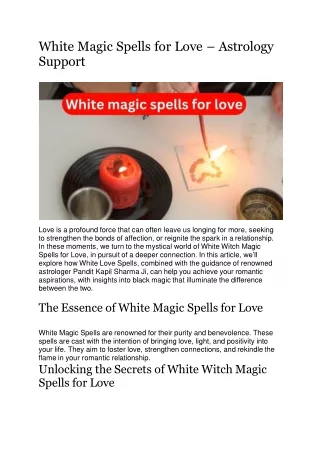 White Magic Spells for Love