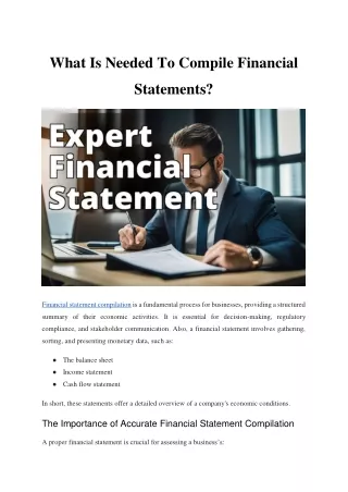 what is needed to compile financial