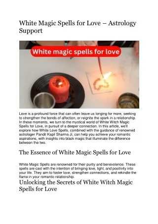 White Magic Spells for Love