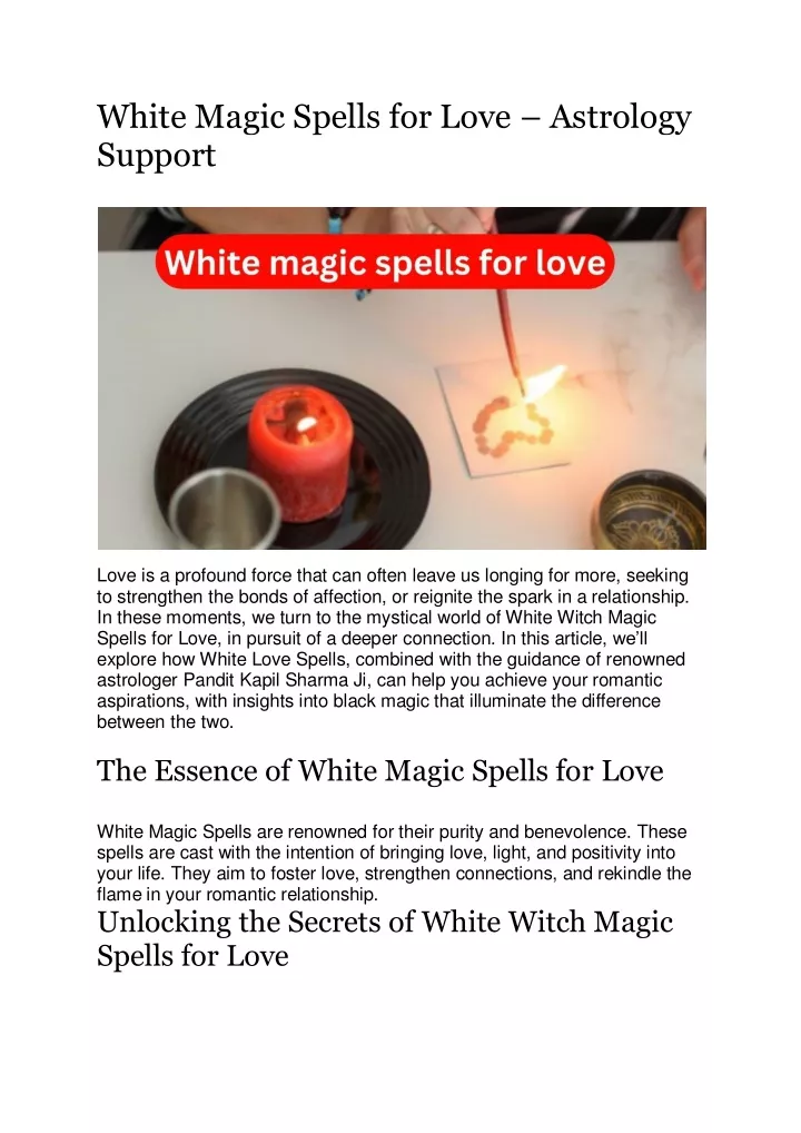 white magic spells for love astrology support