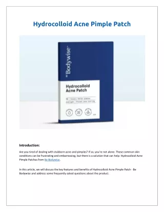 Hydrocolloid Acne Pimple Patch