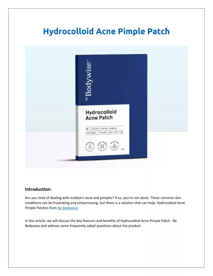 hydrocolloid acne pimple patch