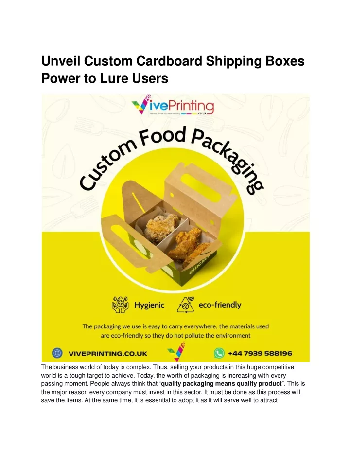 unveil custom cardboard shipping boxes power to lure users