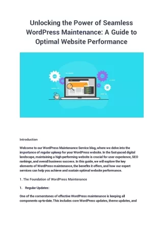 "WordPress Mastery: A Proactive Guide to Optimal Site Maintenance"