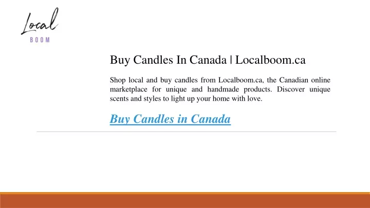 buy candles in canada localboom ca shop local