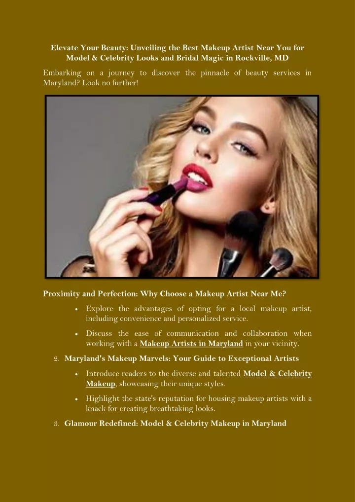 PPT - Elevate Your Beauty Unveiling the Best Makeup Artist Near You for 