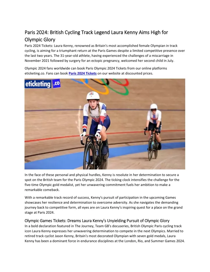 paris 2024 british cycling track legend laura