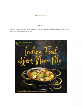 Indian Food offers Near Me ! Minttindiancuisine