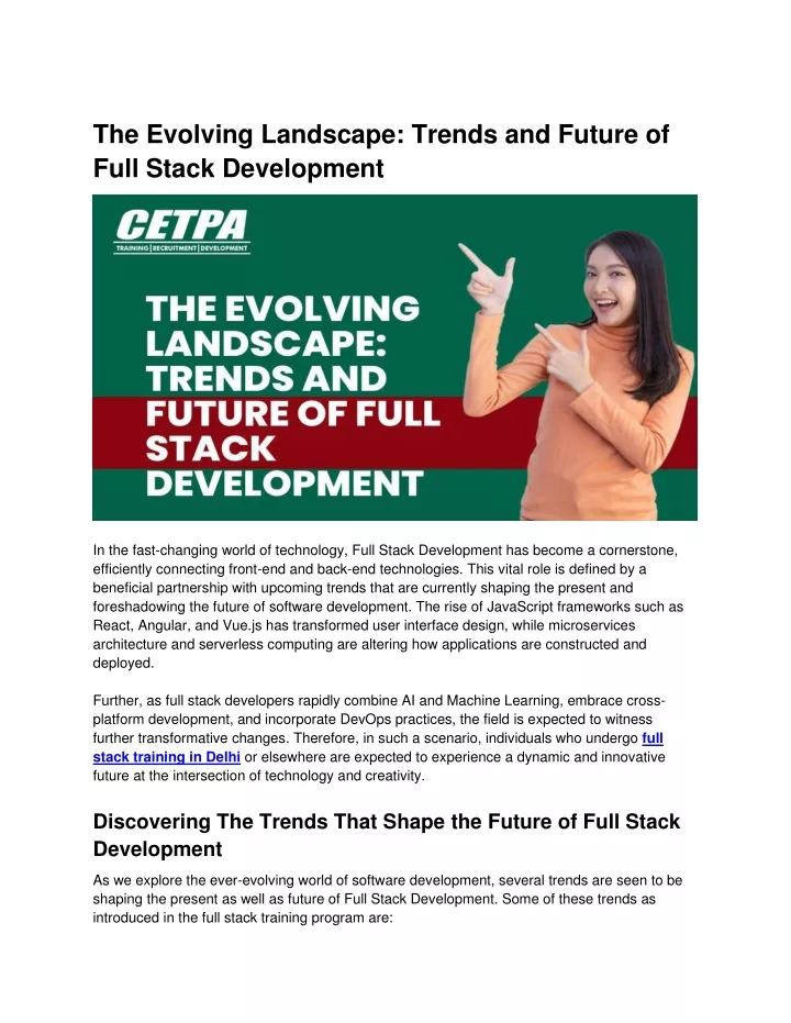 the evolving landscape trends and future of full