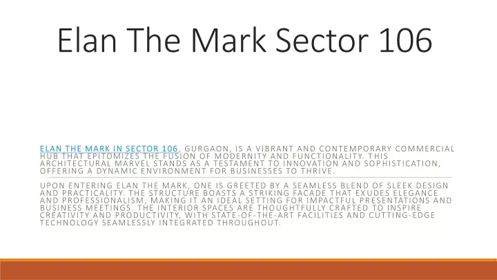 elan the mark sector 106