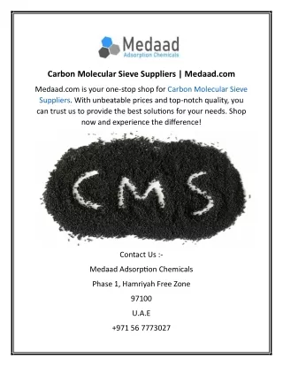 Carbon Molecular Sieve Suppliers  Medaad.com