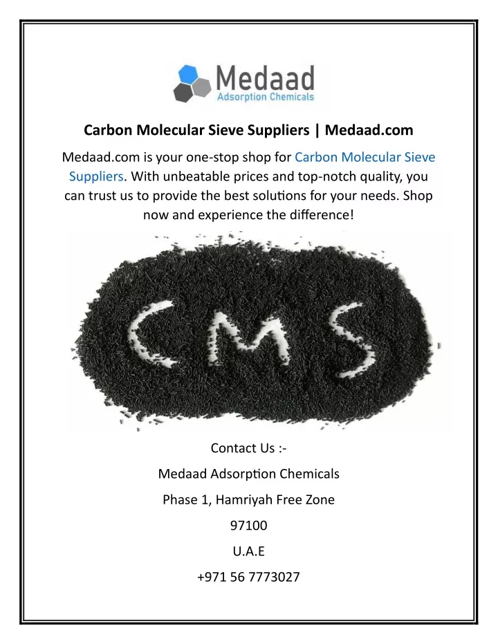 carbon molecular sieve suppliers medaad com