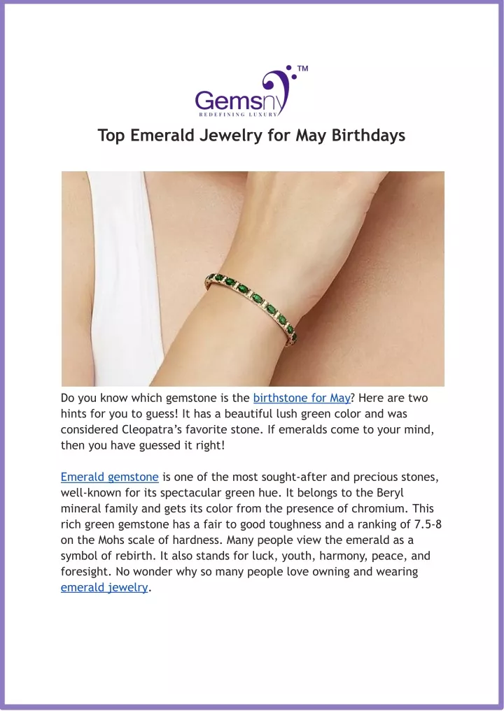 top emerald jewelry for may birthdays