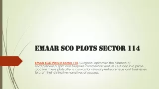 emaar sco plots sector 114