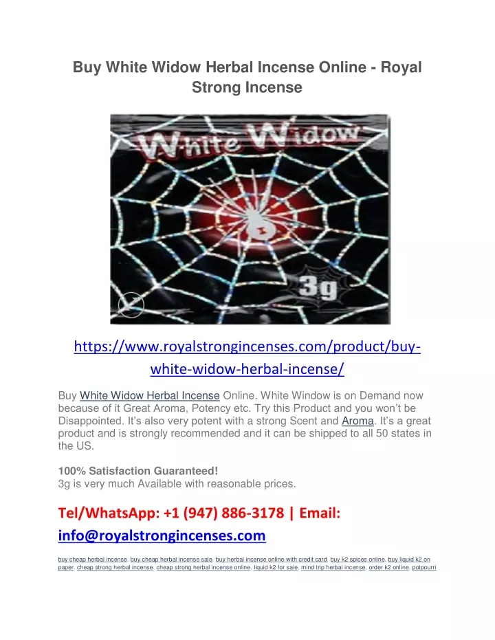 buy white widow herbal incense online royal