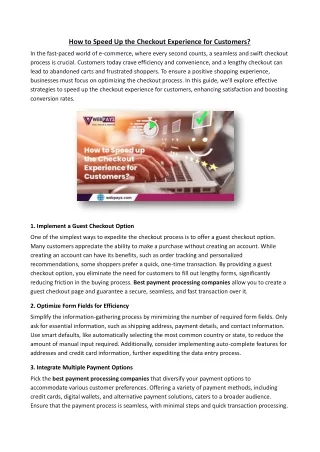 how to speed up the checkout experience