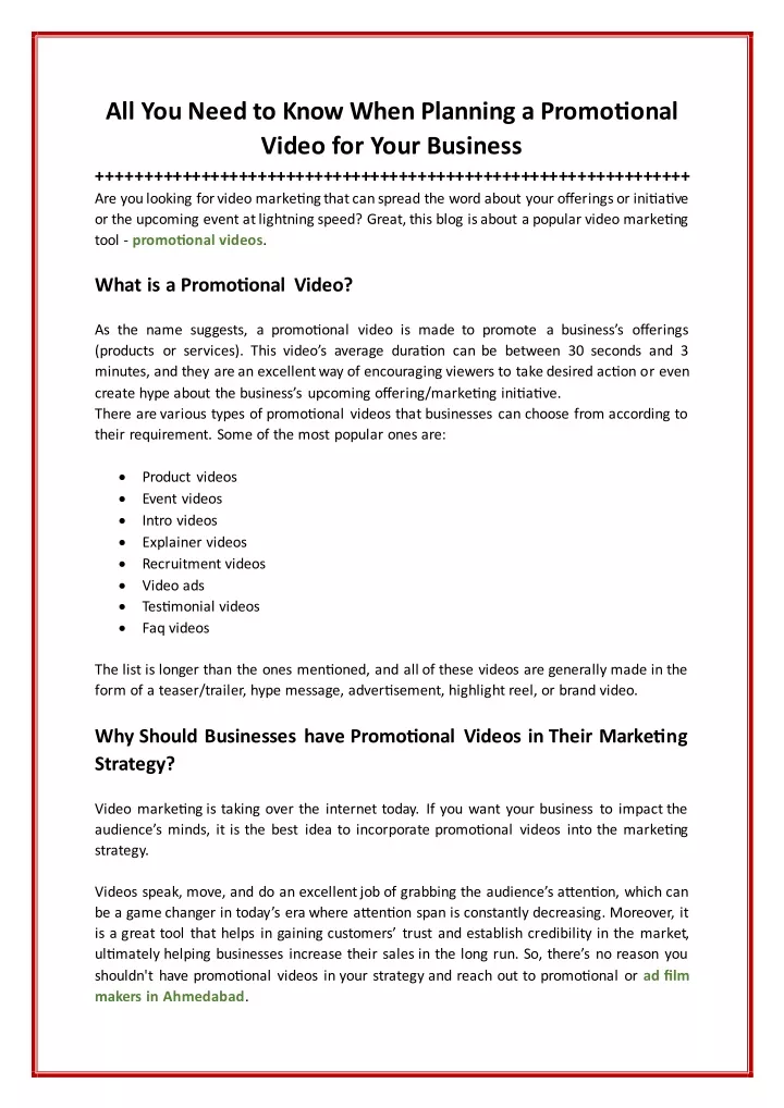 all you need to know when planning a promotional