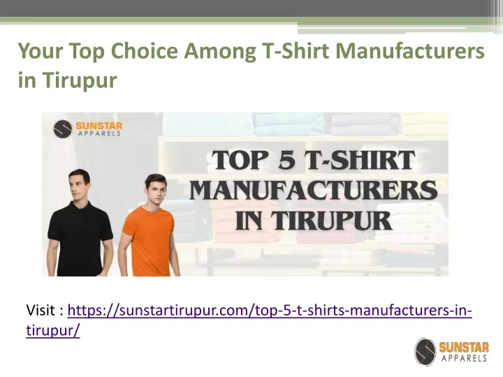 your top choice among t shirt manufacturers in tirupur