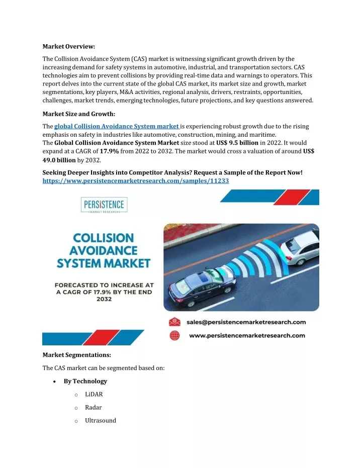 market overview the collision avoidance system