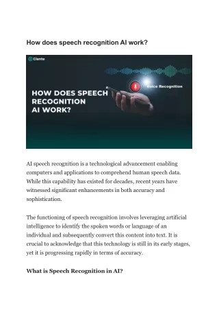 how does speech recognition ai work