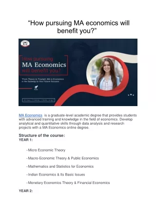how pursuing ma economics will benefit you
