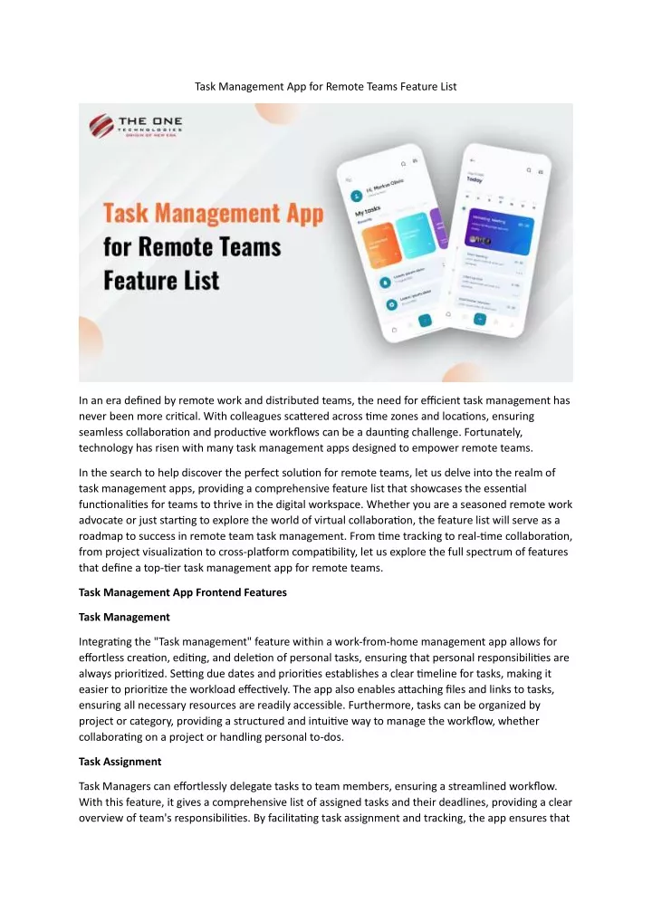 task management app for remote teams feature list