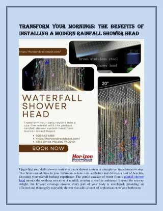 Benefits of Installing a Modern Rainfall Shower Head