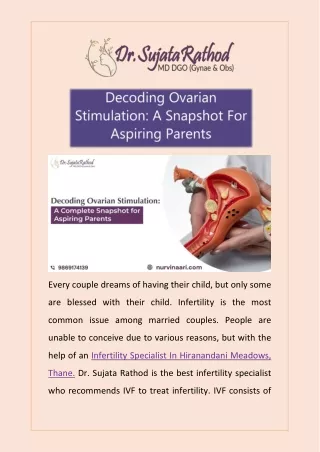 Decoding Ovarian Stimulation A Snapshot For Aspiring Parents