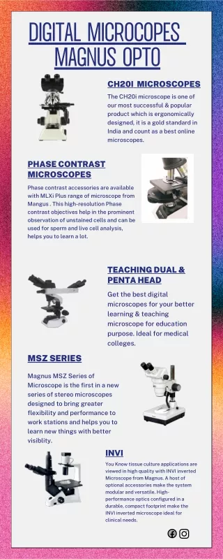 Get The Best Quality Of Digital Microscopes from Magnus Opto