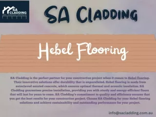 Best Hebel Flooring By SA Cladding