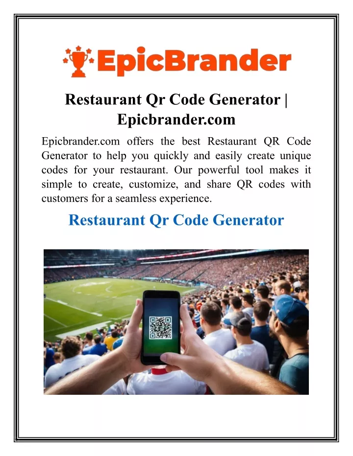 restaurant qr code generator epicbrander com