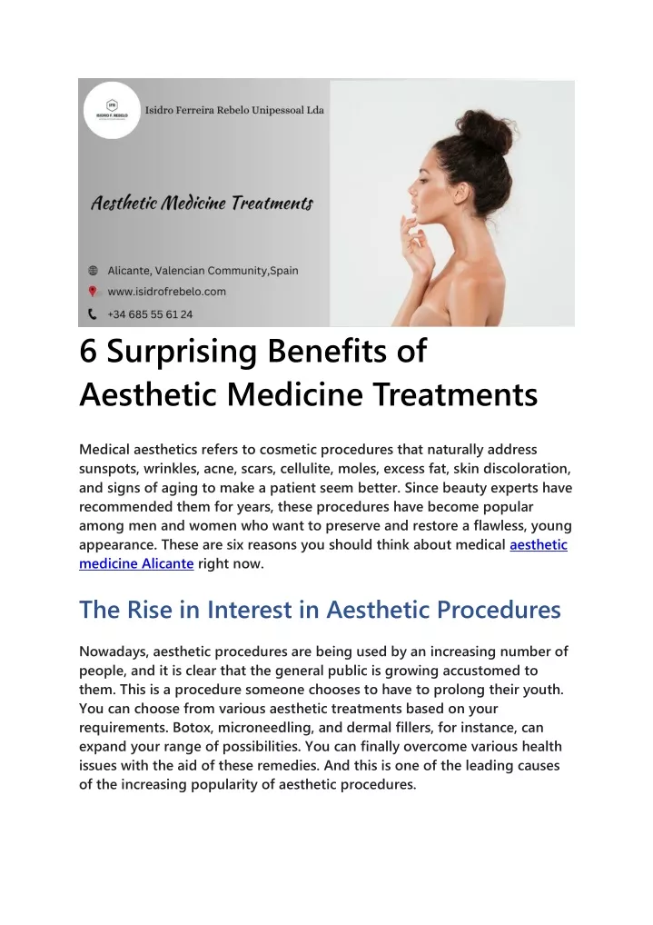6 surprising benefits of aesthetic medicine