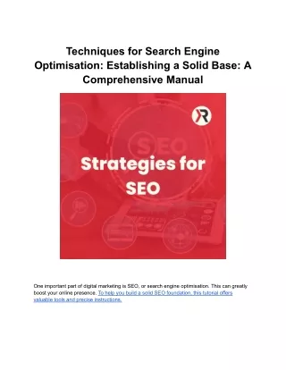 Strategies for SEO