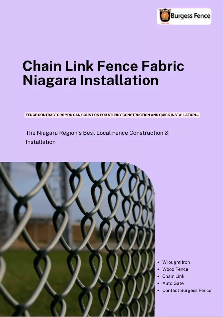 chain link fence fabric niagara installation