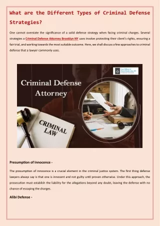 What are the Different Types of Criminal Defense Strategies